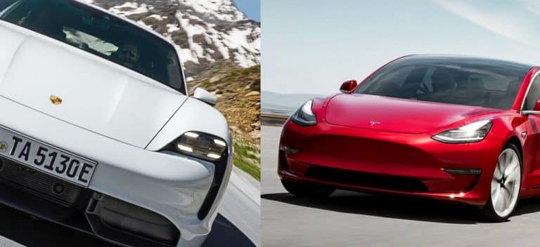 Tesla Model 3 takes on Porsche Taycan Turbo on track