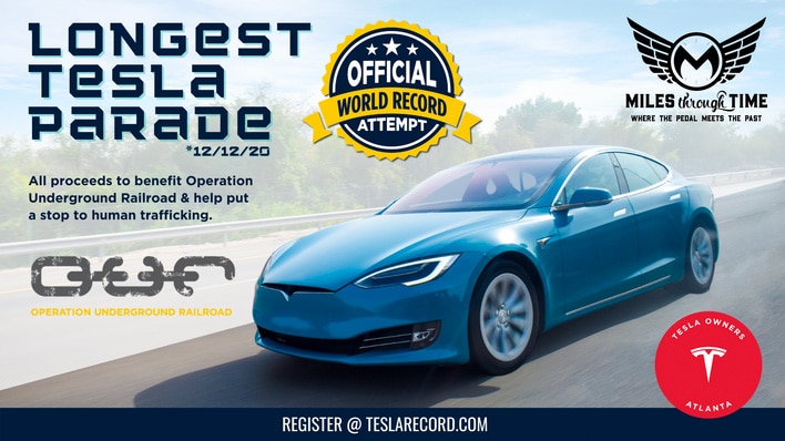 Tesla Owners In Atlanta Will Shut Down A Georgia Highway For A Guinness Record Attempt & A Stand Against Human Trafficking