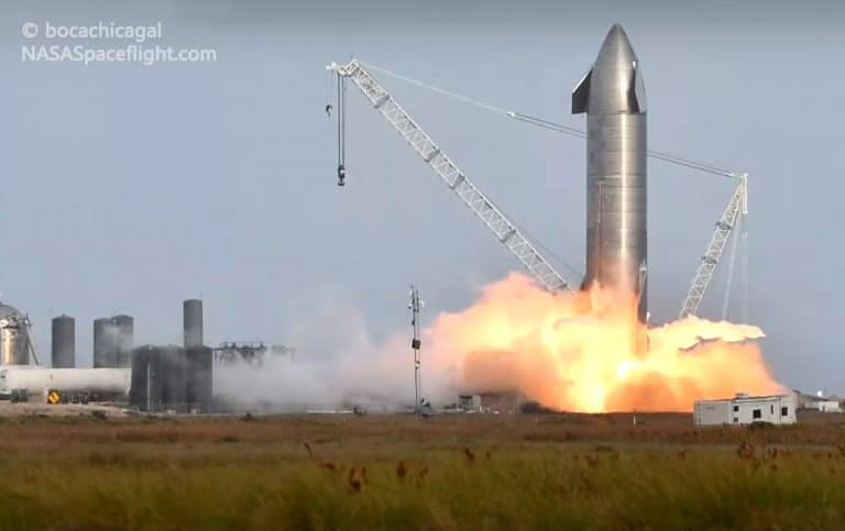 SpaceX fires up Starship’s three Raptor engines in build-up to next launch