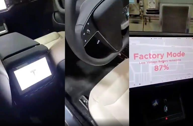 Tesla Model S refresh interior photos shows 17″ display, 8″ 2nd-row screen, steering wheel buttons
