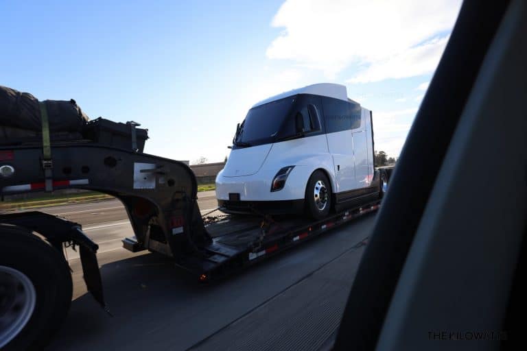 New Tesla Semi with updated windows, door handles, and tail lights spotted in Sacramento