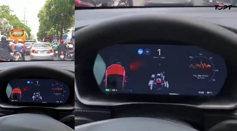 Watch Tesla AutoPilot navigate through the crowded streets of Vietnam