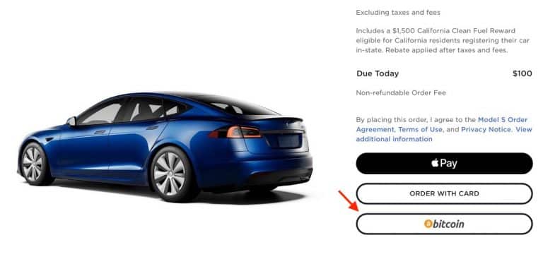 Tesla is officially accepting Bitcoin payments for vehicle orders in US