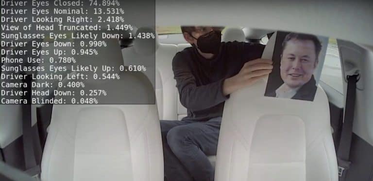 Watch Tesla’s driver monitoring system detect driver attention in real time