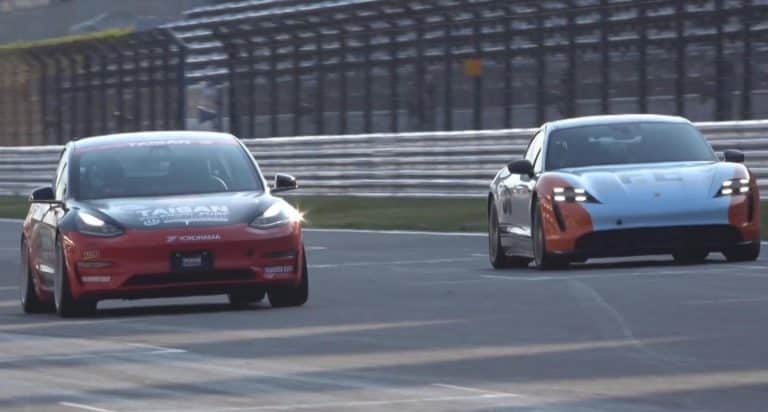 Tesla Model 3 duels the Porsche Taycan Turbo S in track race–with surprising results