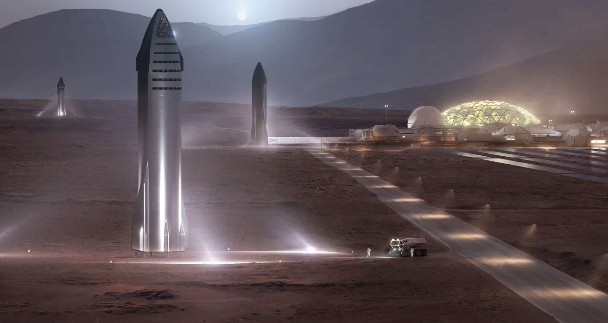    Starship 2019 Mars Base Render SpaceX 1 Full Crop C 2048x1089 