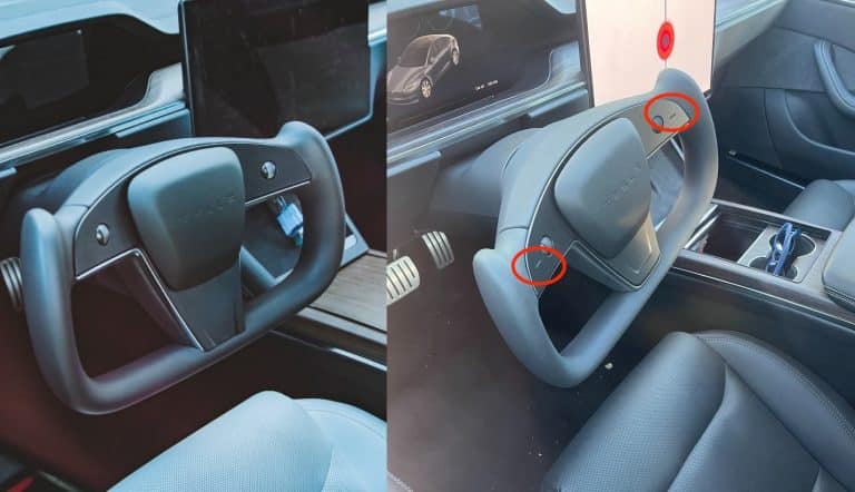New Tesla Model S Plaid photos indicate small change to the yoke steering wheel