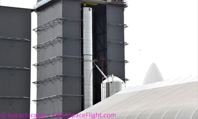 SpaceX Super Heavy booster reaches full height as Elon Musk talks orbit