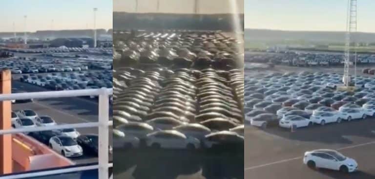 Massive Tesla fleet sighted in Port of Zeebrugge for Europe’s apparent quarter-end push