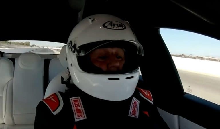 Tesla fan Jay Leno takes the Model S Plaid for a record-breaking spin