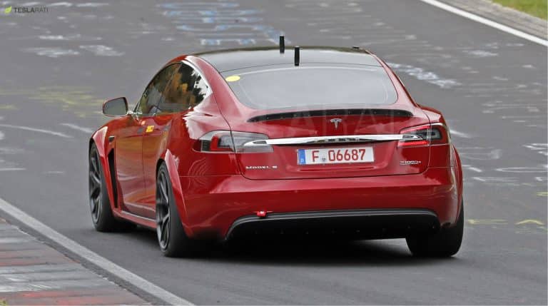 Tesla Model S Plaid spotted in Nurburgring testing with yoke and regular steering wheel