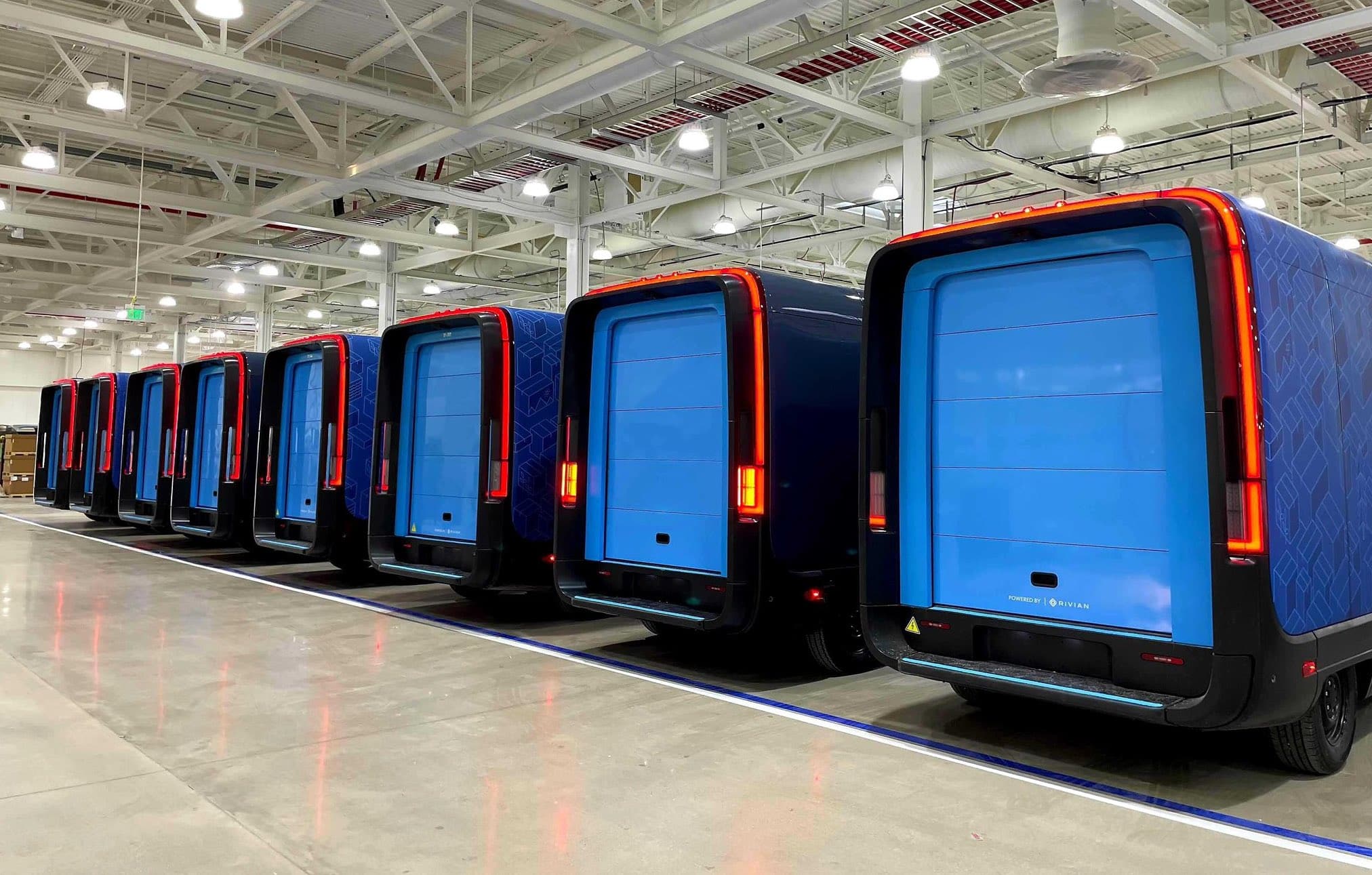Rivian CEO shows off new fleet of Amazon delivery vans