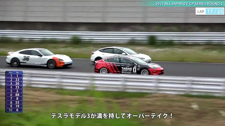 Tesla Model 3 is undefeated vs the Porsche Taycan Turbo S in Japan’s EV Grand Prix