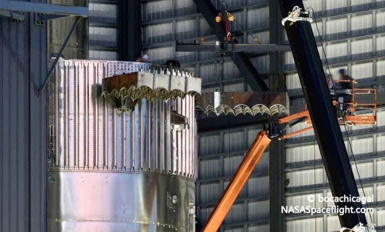 SpaceX outfits first orbital-class Starship booster with grid fins, Raptor engines