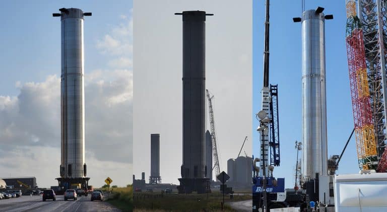 SpaceX’s first orbital-class Super Heavy booster rejoins Starship at launch pad