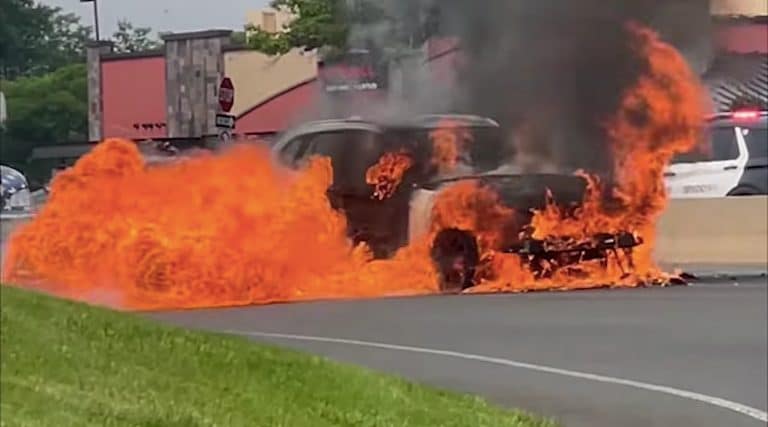 Tesla owner warns BMW X1 driver whose SUV was on fire moments before explosion