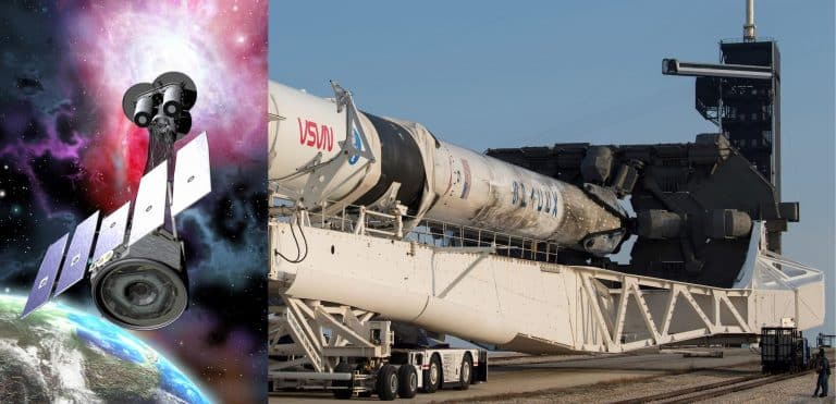 SpaceX Falcon 9 rocket rolls out to launch pad with NASA X-ray telescope