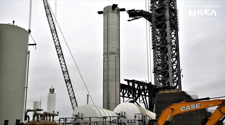 SpaceX rolls Super Heavy booster to orbital launch mount