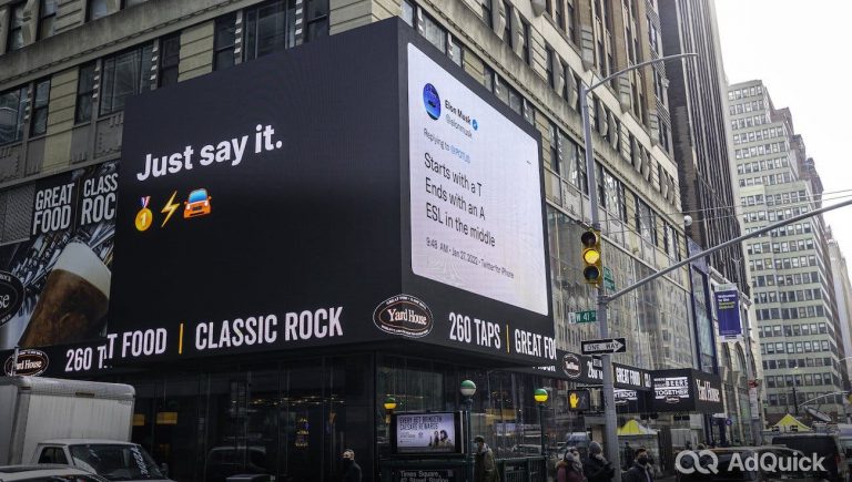 AdQuick Exec Shares Why He Put Elon Musk’s Tweet On Times Square Billboard