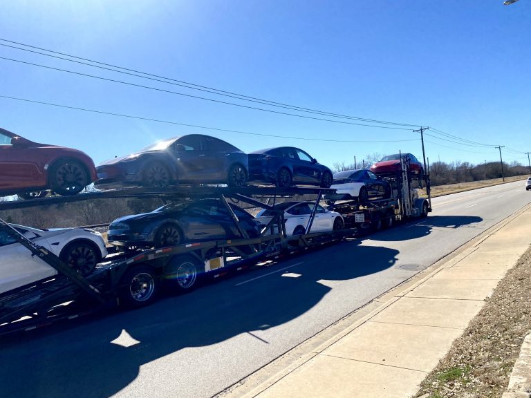 Tesla Model Y vehicles spotted leaving Giga Texas site in car carriers
