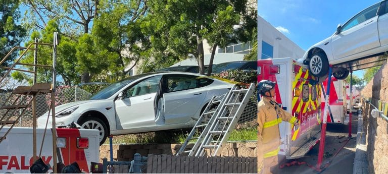 Tesla Model 3 driver accidentally lands on top of an ambulance, injuring 3