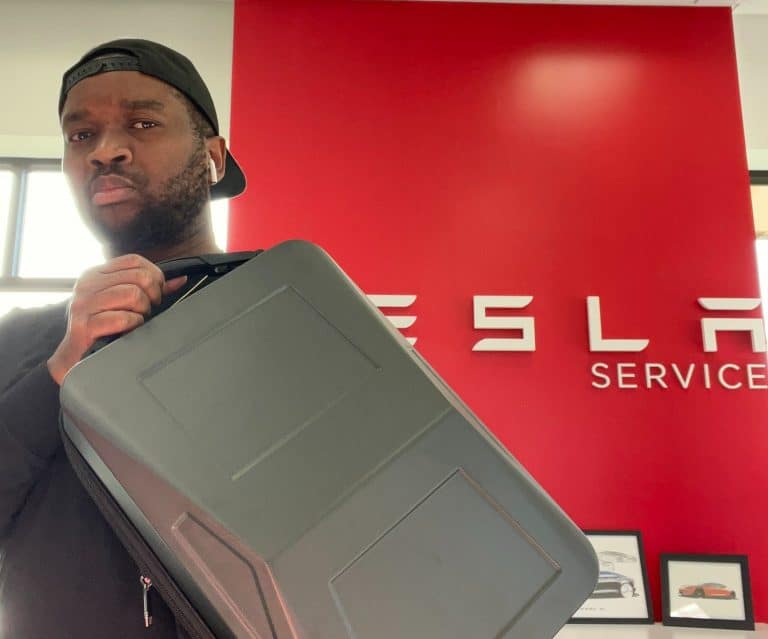 After Tesla trademarked ‘CYBERBACKPACK,’ the product’s inventor sits at a crossroads