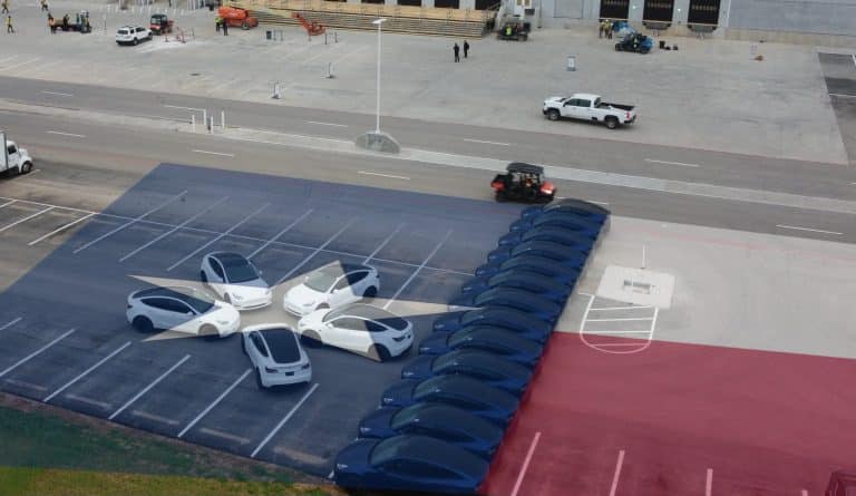 Tesla’s star-shaped Model Y formation for Cyber Rodeo hints at cool Lone Star flag EV formation