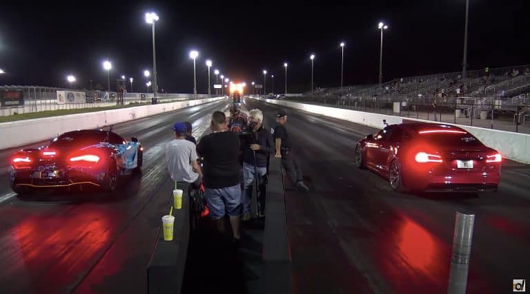 Tesla Model S Plaid gives the P100D killer a headstart in drag race, dominates anyway