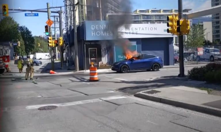 Tesla Model Y owner says he had to break window to escape from burning vehicle after shutdown