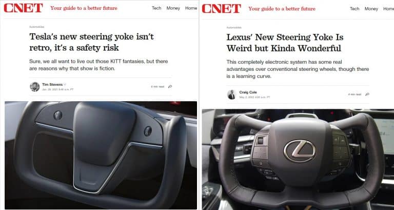 Why Is Tesla’s Yoke A “Safety Risk” But Lexus’ Yoke “Kinda Wonderful?”