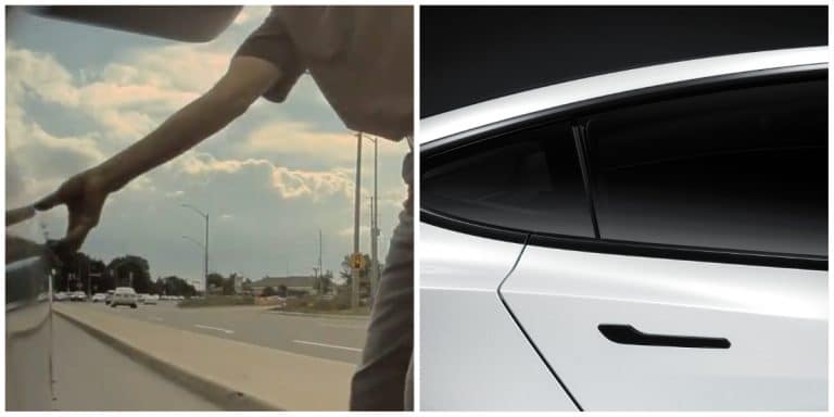 Tesla door handles become unlikely hero as they stump road rager