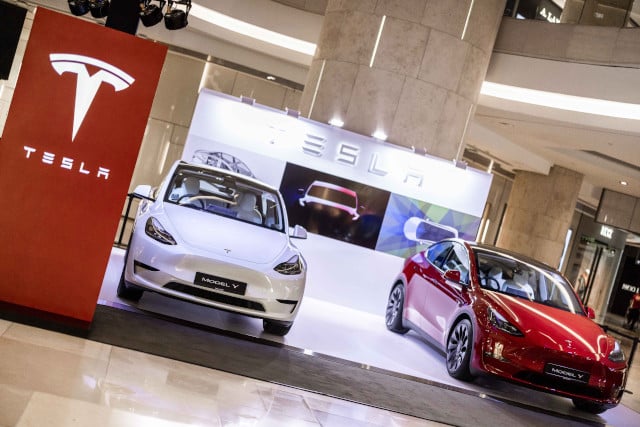 Tesla Model Y Display At ION Orchard In Singapore