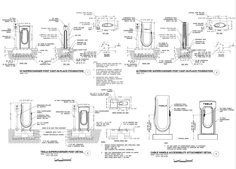 Tesla’s V4 Supercharger seem to appear in new project plans