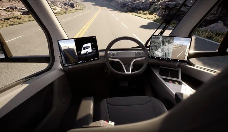 Tesla Semi production interior teased: touch-based turn signals, stalkless driving, and more