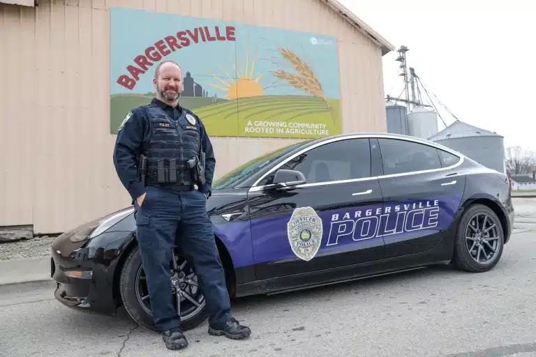 Bargersville Police Dept shares photo of Tesla police vehicle charging