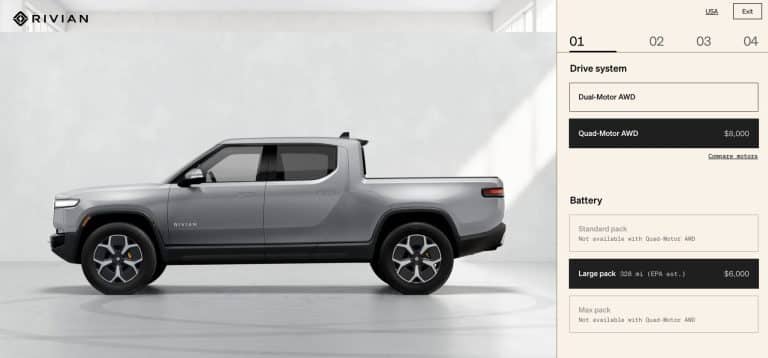 Rivian R1T’s Max Pack + Quad-Motor configuration will be unavailable starting 2023