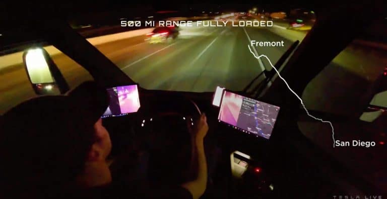 Tesla Semi’s full 500-mile, single-charge drive shared in timelapse video