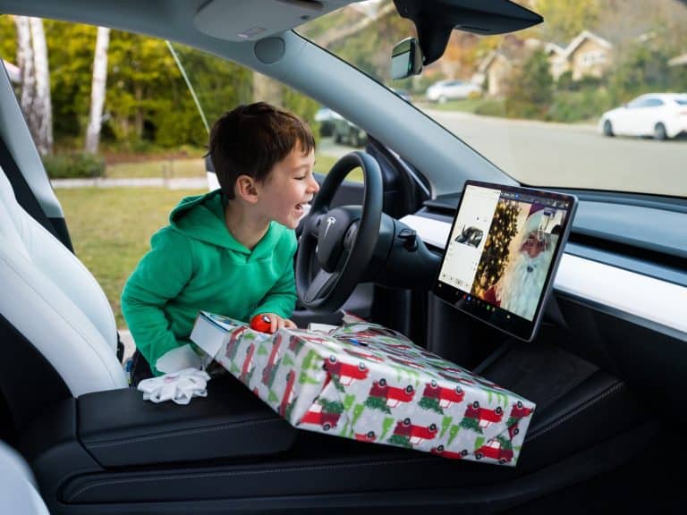 Tesla posts heartwarming “Frunkmas” skit using its in-cabin Zoom feature