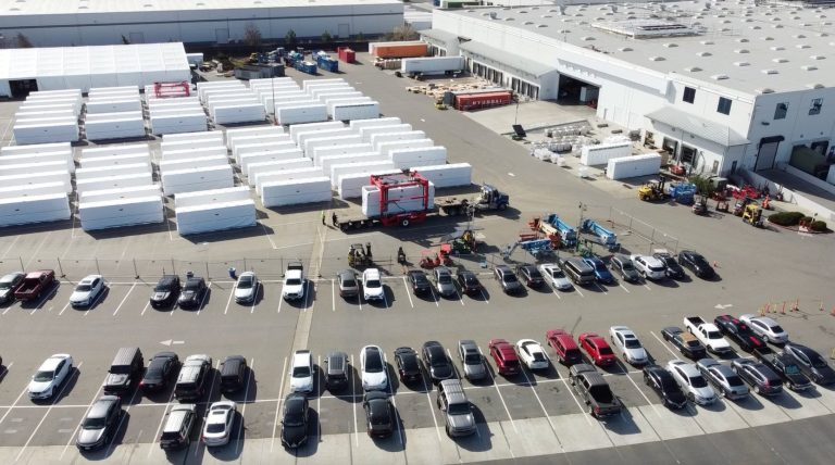 Tesla Megafactory spotted with over 80 Megapack batteries ready for delivery