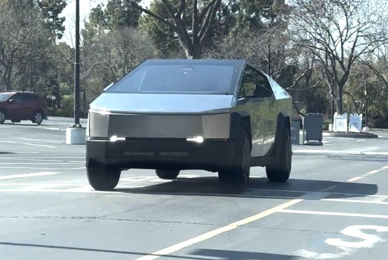 Tesla Cybertruck with no mega-wiper spotted near California HQ
