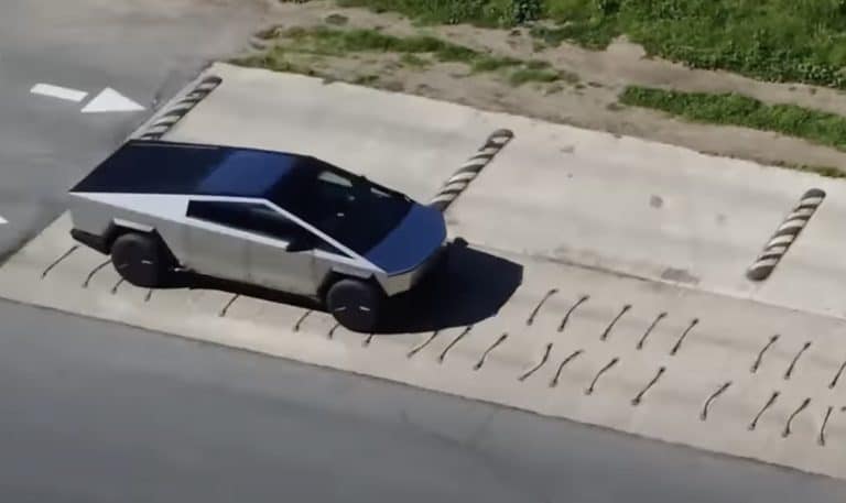 Tesla Cybertruck beta practices turns and tests its suspension in new aerial video