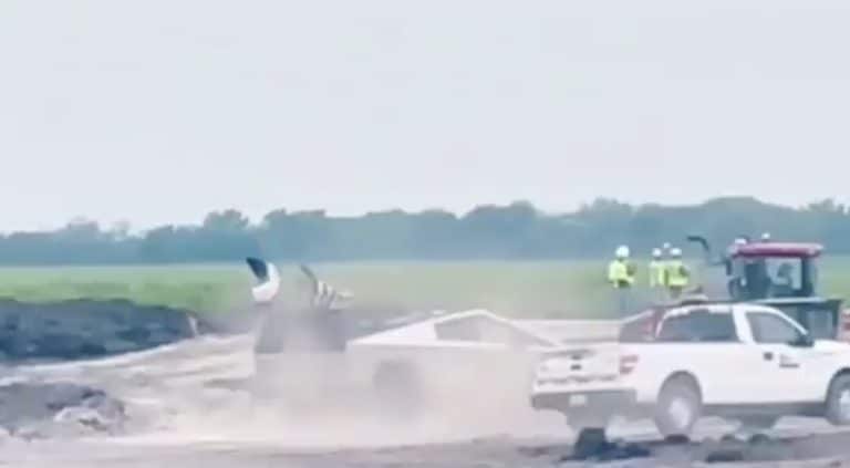 Tesla exec drives Cybertruck deep into mud after lithium refinery groundbreaking event