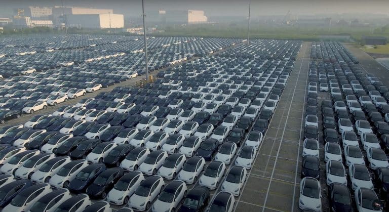Giant fleet of Tesla exports bound for Canada sighted in Shanghai port