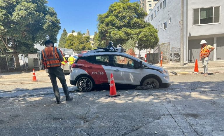 Cruise Autonomous Taxi Encounters Wet Concrete Predicament in San Francisco
