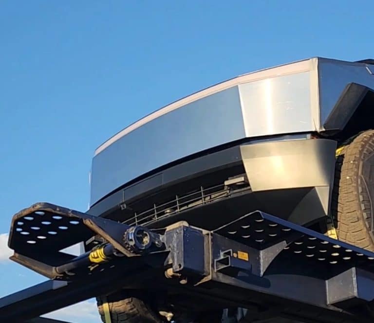 Tesla Cybertruck recovery points look very hefty in recent sighting