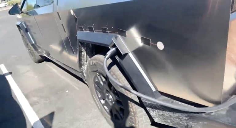 Tesla Cybertruck release candidate shows look at charging port, tow hitch