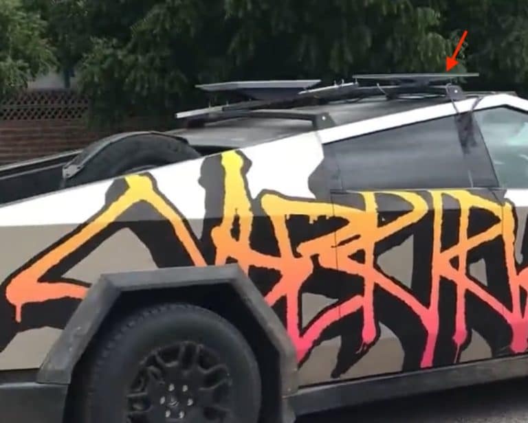 Apparent Starlink “mini” sighted on Tesla Cybertruck in Baja