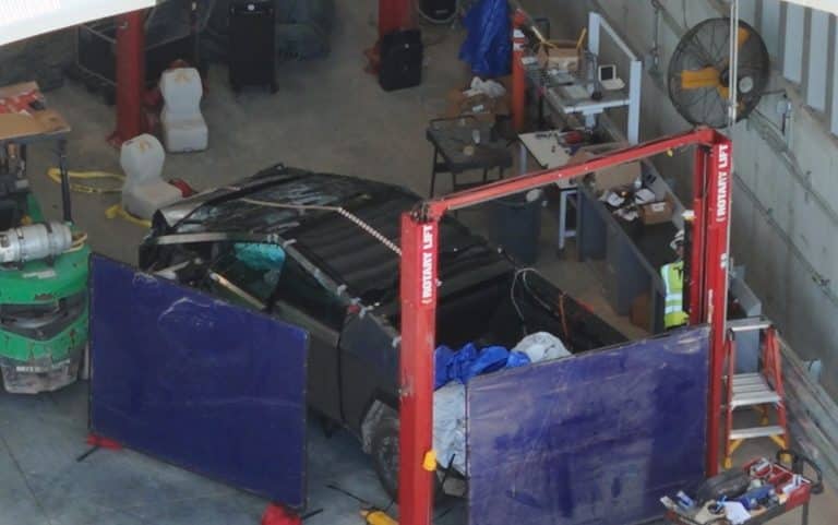 Tesla Cybertruck spotted crash testing at Giga Texas