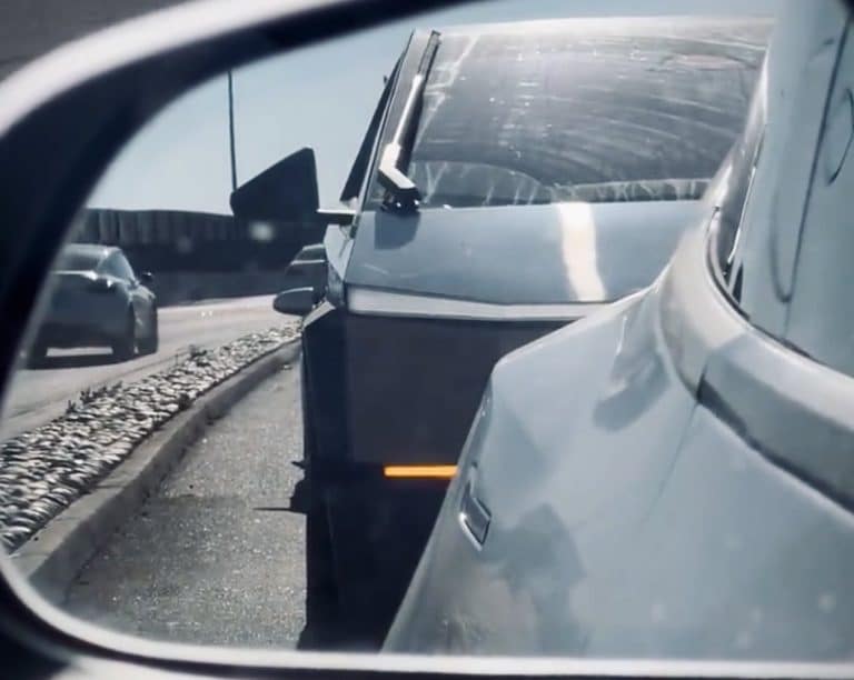 Tesla Cybertruck spotted towing Starship Raptor engine at Starbase, TX