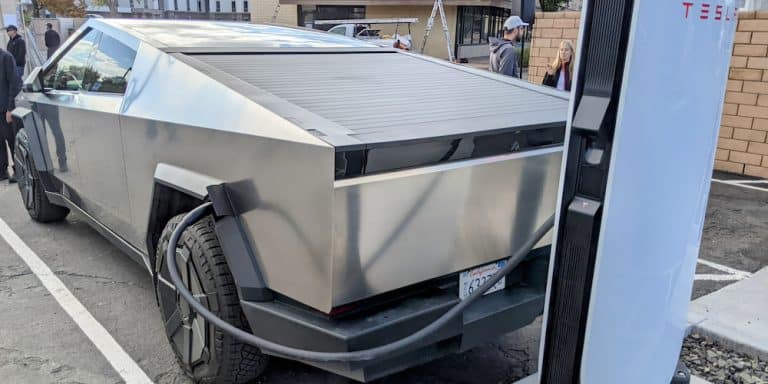 Tesla Cybertruck spotted at new high-speed V4 Supercharger